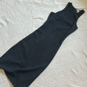 H&M Navy blue form fitting Midi Dress XS